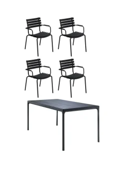 1 Four Table, 4 Reclips Dining Chair