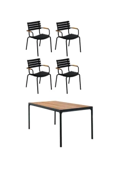 1 Four Table, 4 Reclips Dining Chair