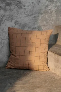 Brown Cotton Cushion Cover