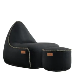 Canvas Lounge Chair & Pouf