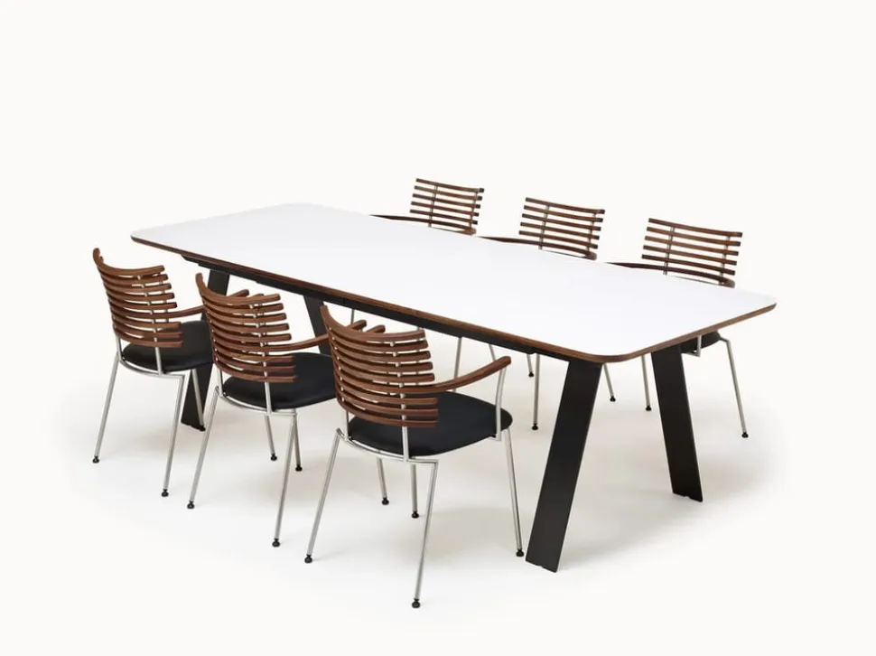 Chess Table w. Corian Top Inkl. 1 Butterfly extension leaf / GM 3400 by Nissen & Gehl