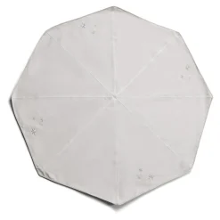 Christmas tree skirt with embroidered silver stars