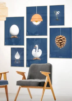 Classic Cone Poster - Dark Blue