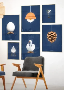 Classic Egg Poster - Dark Blue