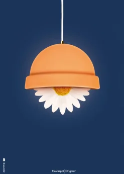 Classic Flowerpot Poster - Dark Blue