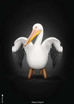 Classic Pelican Poster - Black
