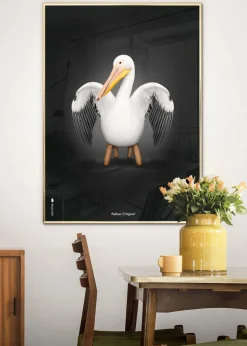 Classic Pelican Poster - Black