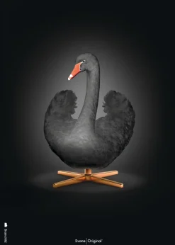 Classic Swan Poster - Black