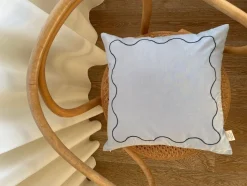 Curved embroidery cushion cover