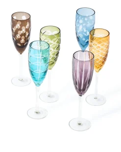 Cuttings Champagne Glasses / set af 6