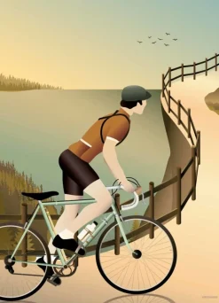Cycling in the hills - poster