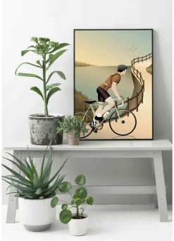 Cycling in the hills - poster