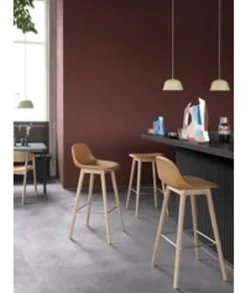 Fiber Bar Stool - Wood Base