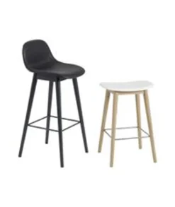 Fiber Bar Stool - Wood Base