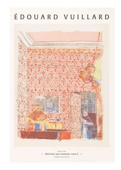 Intérieur aux tentures roses I Poster