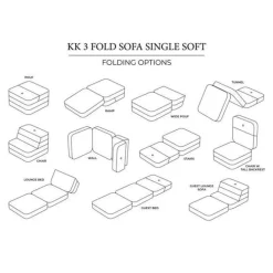 Klip klap KK 3 Fold Sofa Single Soft