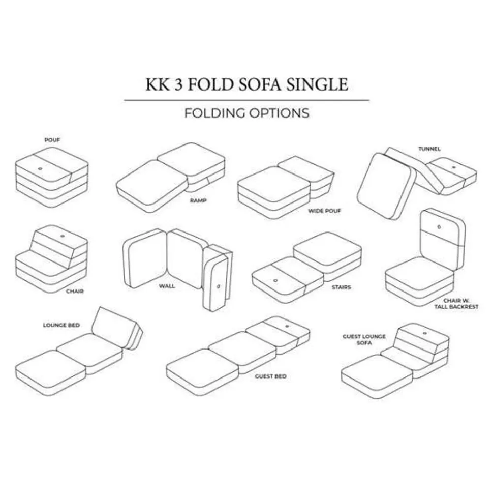 Klip klap KK 3 Fold Sofa Single Soft
