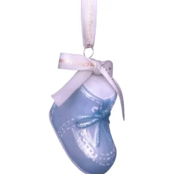 Ornament Glass Blue Baby's First Christmas Shoe
