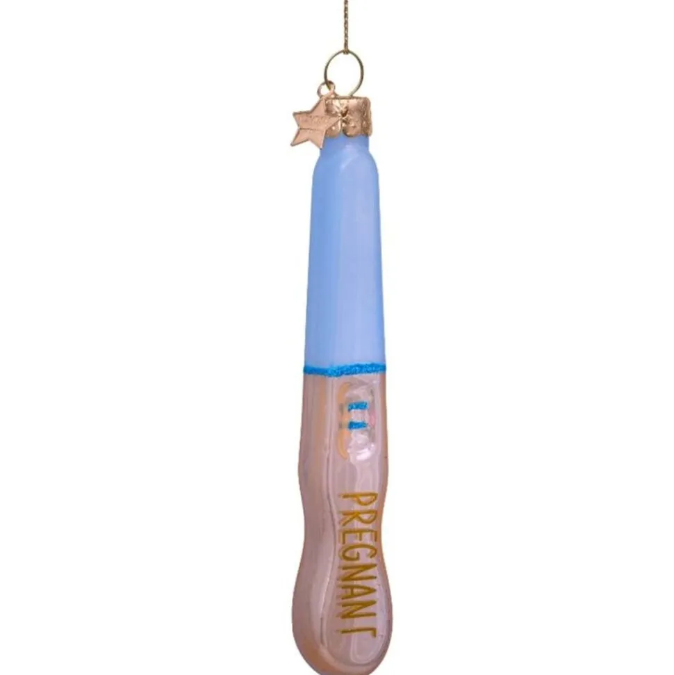 Ornament Glass Blue Pregnancy Test