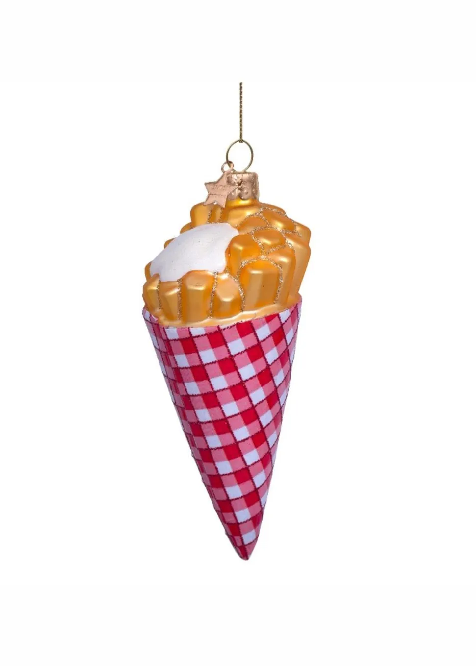 Ornament glass fries with mayonnaise