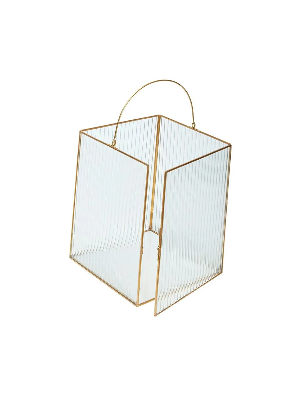 Ripple Lanterns Clear/Brass (set of 2)