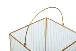 Ripple Lanterns Clear/Brass (set of 2)