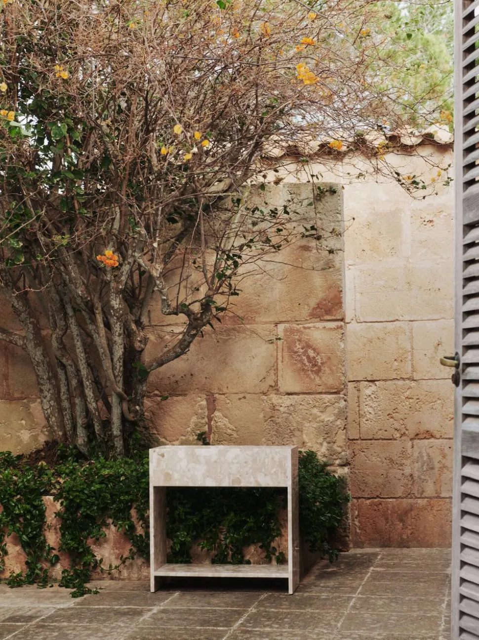 Stone Plant Box With Shelf