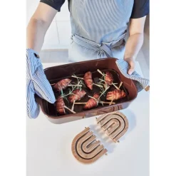 Striped Denim Kitchen Glove