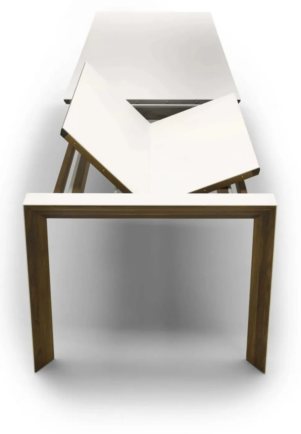 Table w. White Corian Table Top & White Corian Legs Inkl. 1 Butterfly extension leaf / GM 7700 by Nissen & Gehl