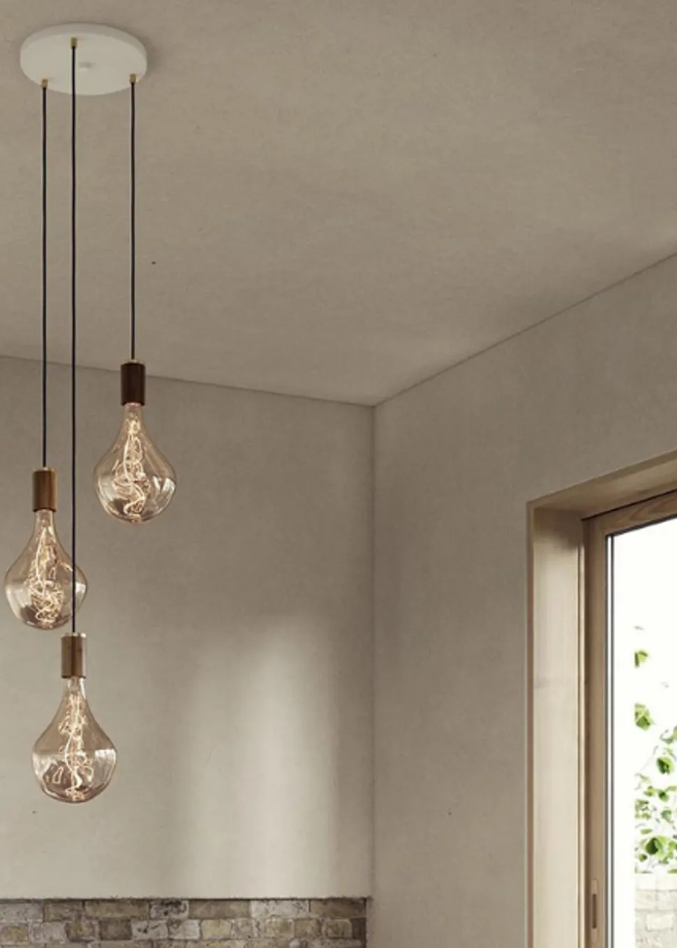 Triple Pendant - White/Black - Voronoi II