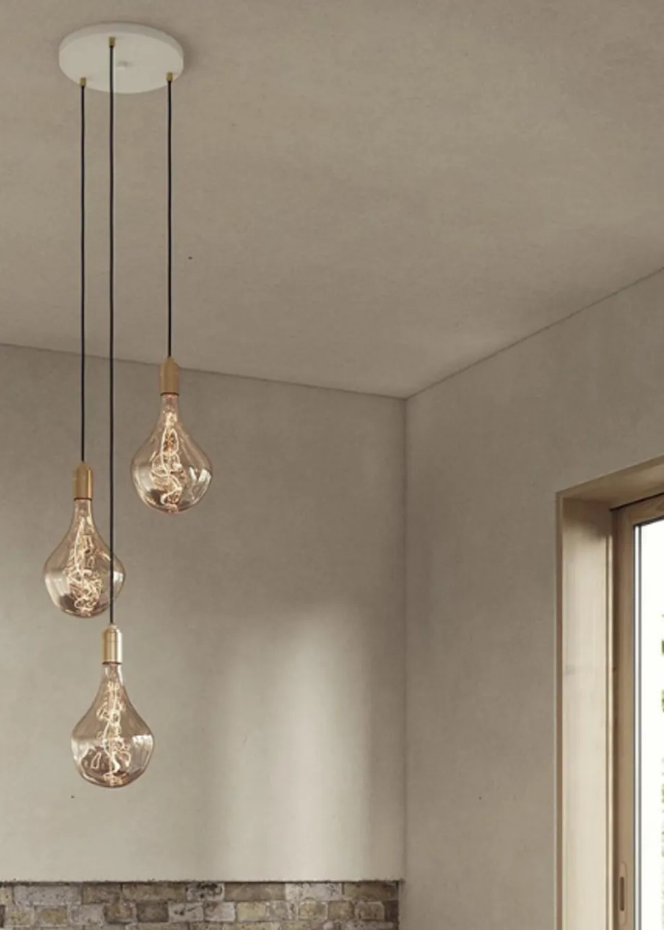 Triple Pendant - White/Black - Voronoi II