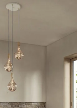 Triple Pendant - White/Black - Voronoi II