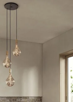 Triple Pendant Canopy - White/Black