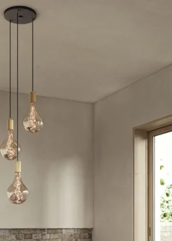 Triple Pendant Canopy - White/Black