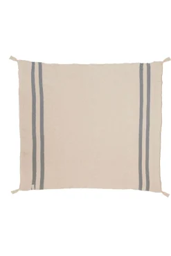 Washable Knitted Blanket Stripes Natural